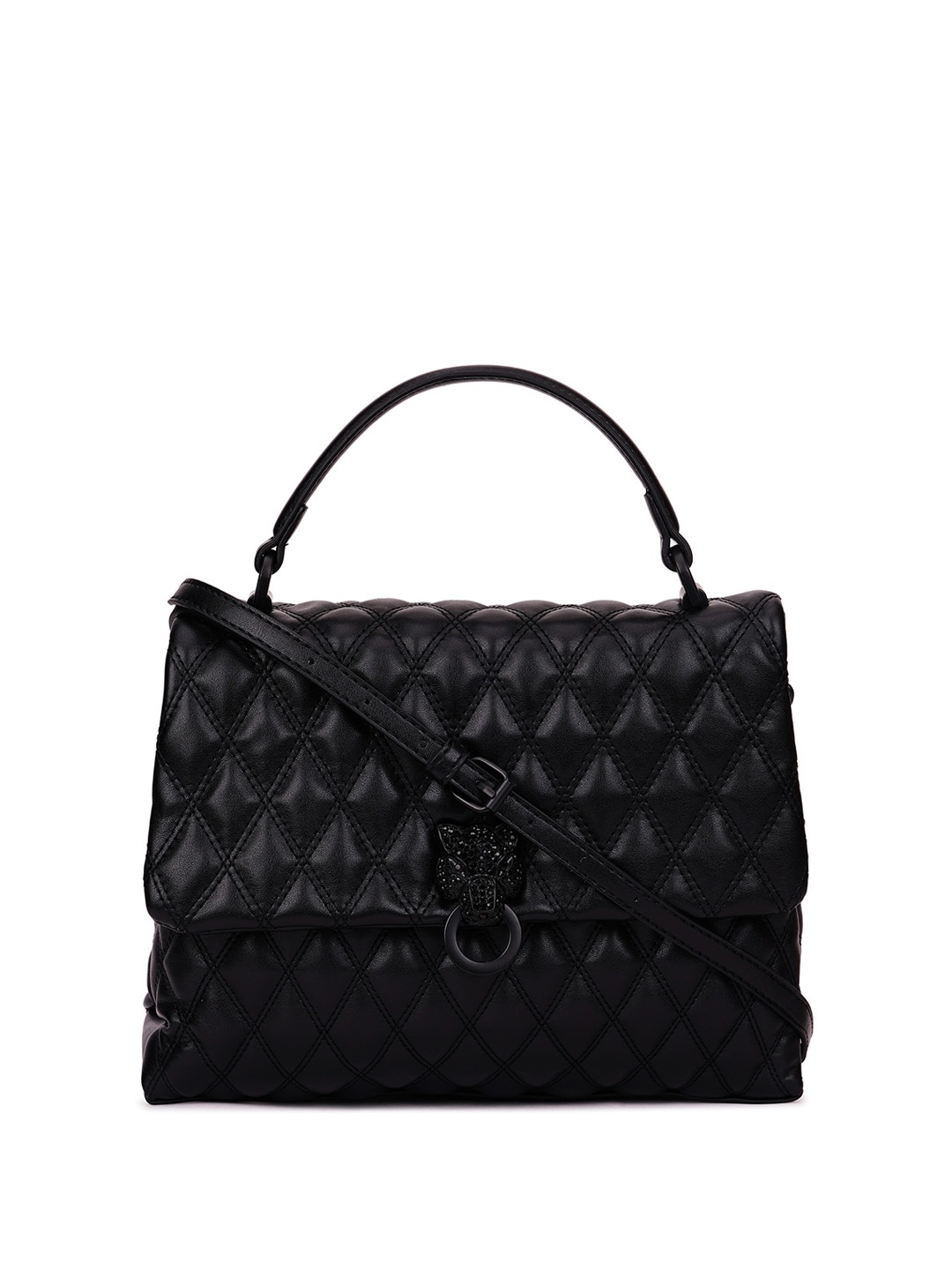

ALDO Self Design Structured Satchel with Quilted Details, Black