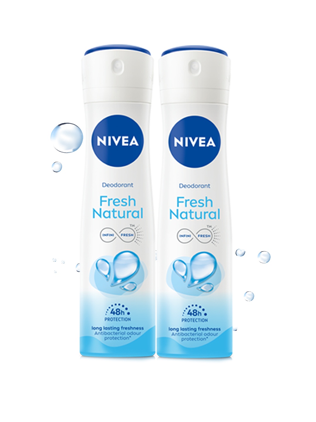 

Nivea Women Set of 2 Fresh Natural Long-Lasting Deodorant - 93 g (150 ml) Each, White