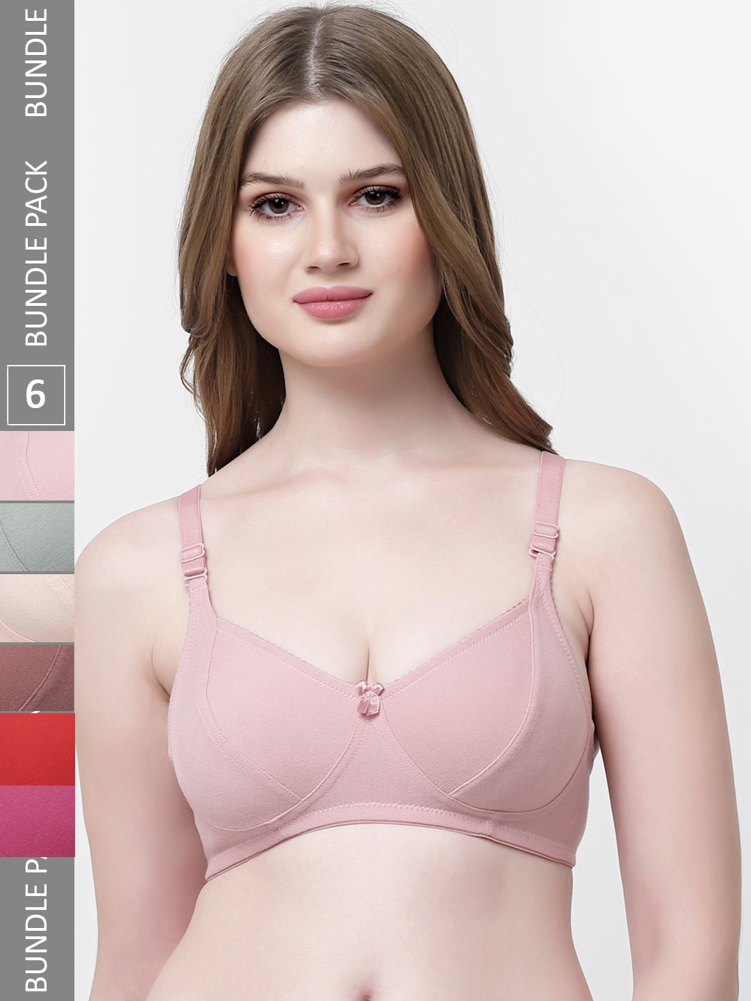 

Softskin Pack Of 6 Full Coverage Everyday Bra With All Day Comfort, Red