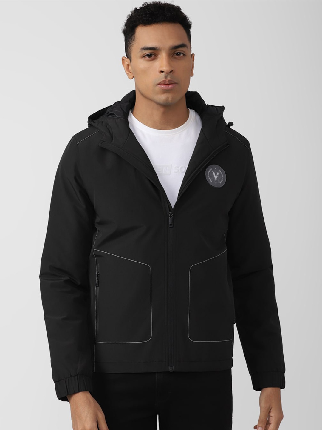 

Van Heusen Flex Hooded Open Front Antimicrobial Jacket, Black