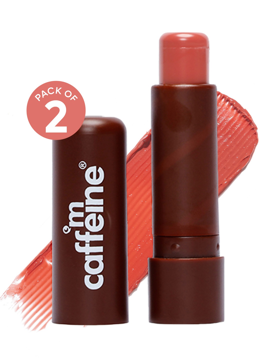 

MCaffeine Set Of 2 Choco Lip Balm With Berries - 4.5g Each, Peach