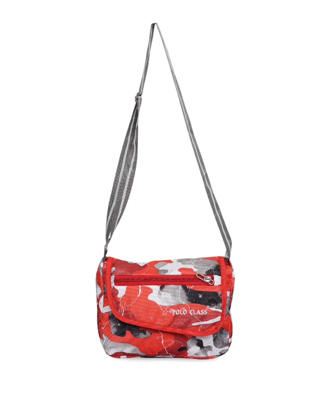 

Polo Class Abstract Printed Sling Bag, Red