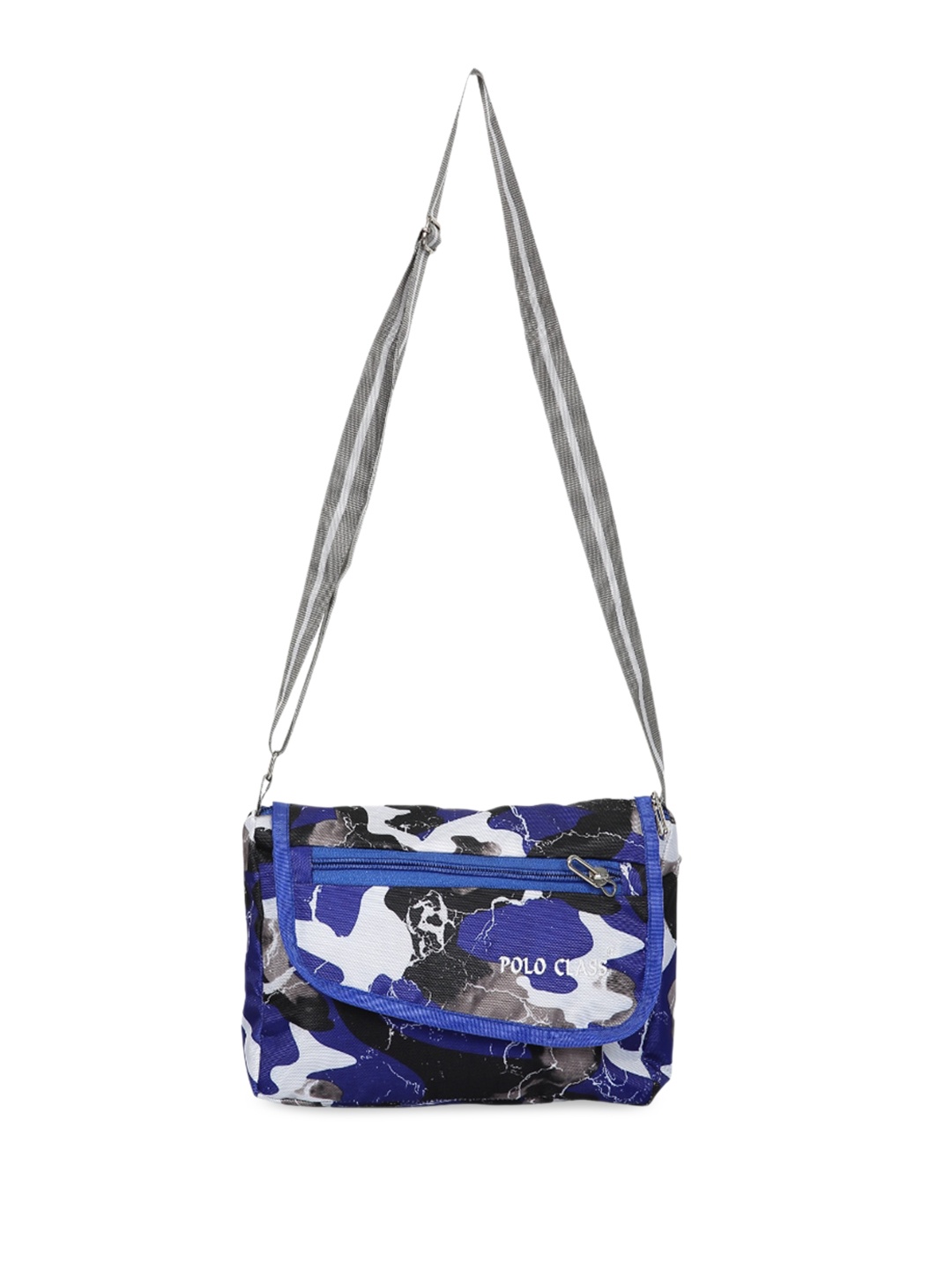 

Polo Class Abstract Printed Sling Bag, Blue
