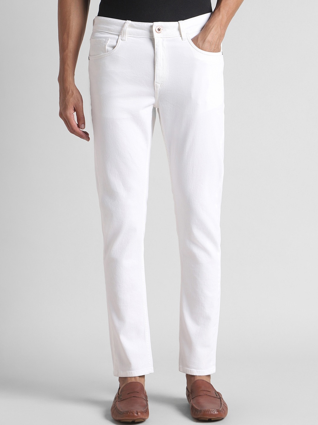 

SIMON CARTER LONDON Men Clean Look Slim Fit Stretchable Jeans, White