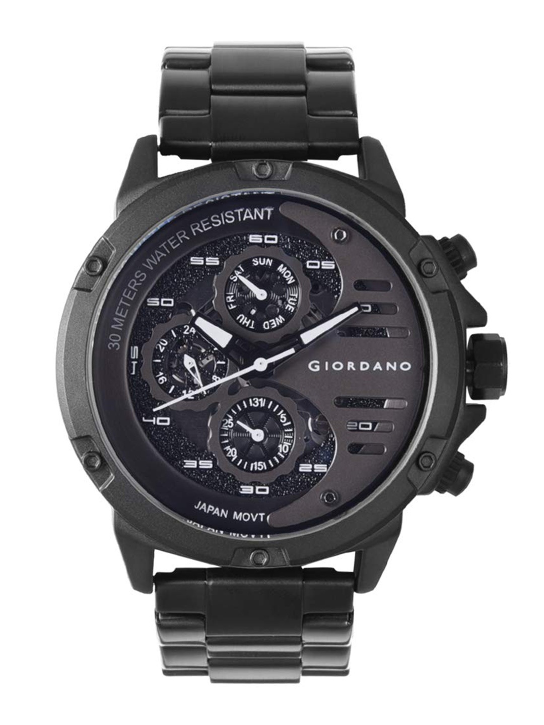 

GIORDANO Men Round Dial Water Resistance Analogue Watch GD-50001-11, Black