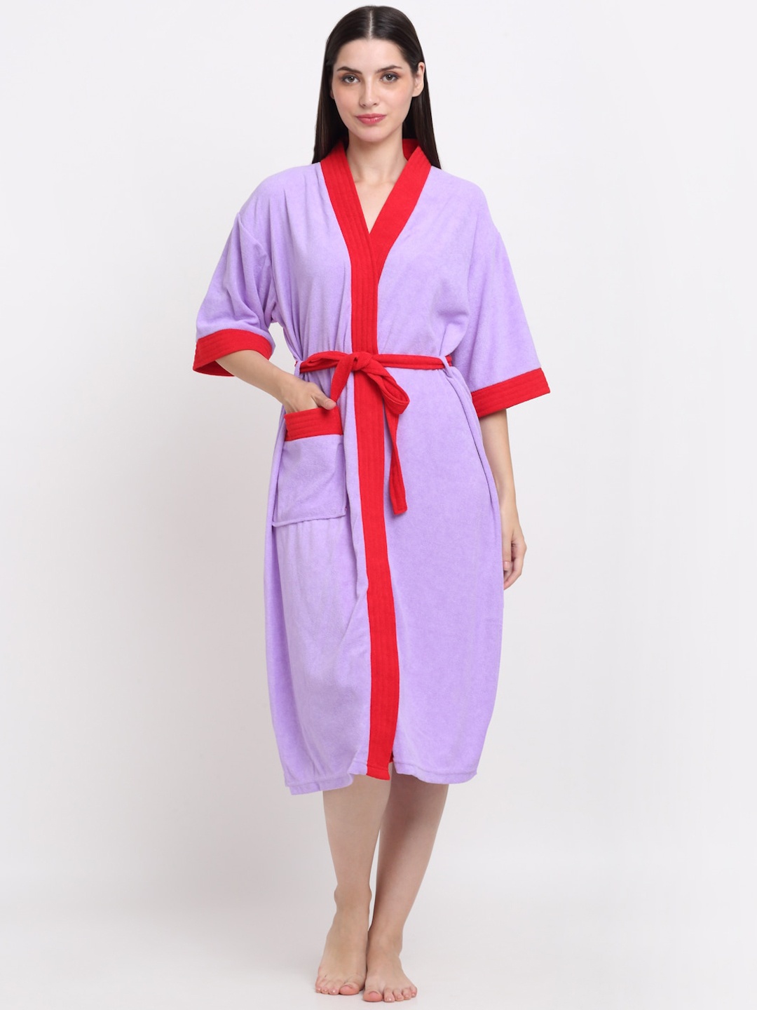 

Creeva Belted Terry Bath Robe, Lavender