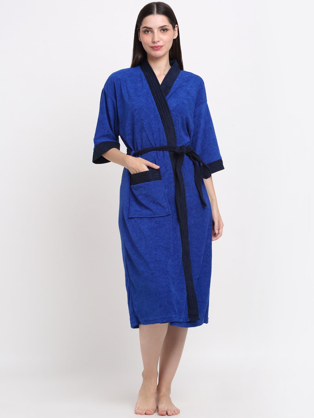 

Creeva Belted Terry Bath Robe, Blue