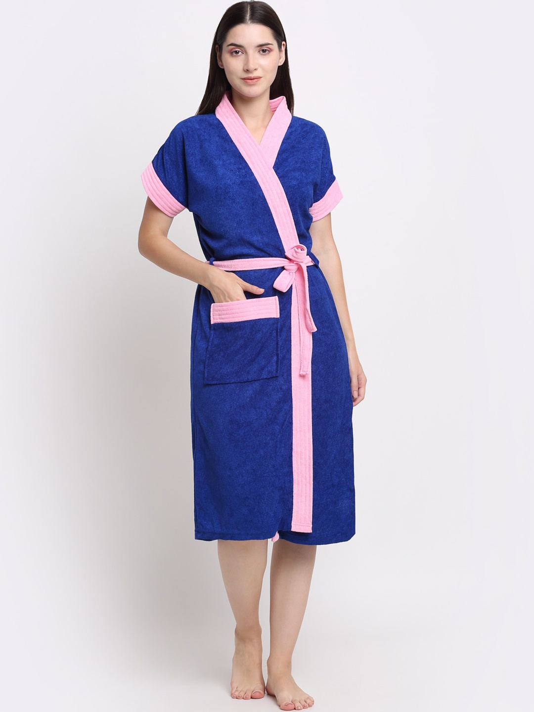 

Creeva Belted Terry Bath Robe, Blue