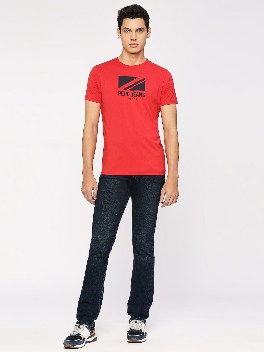 Pepe Jeans Typography Printed Slim Fit T-shirt, Red