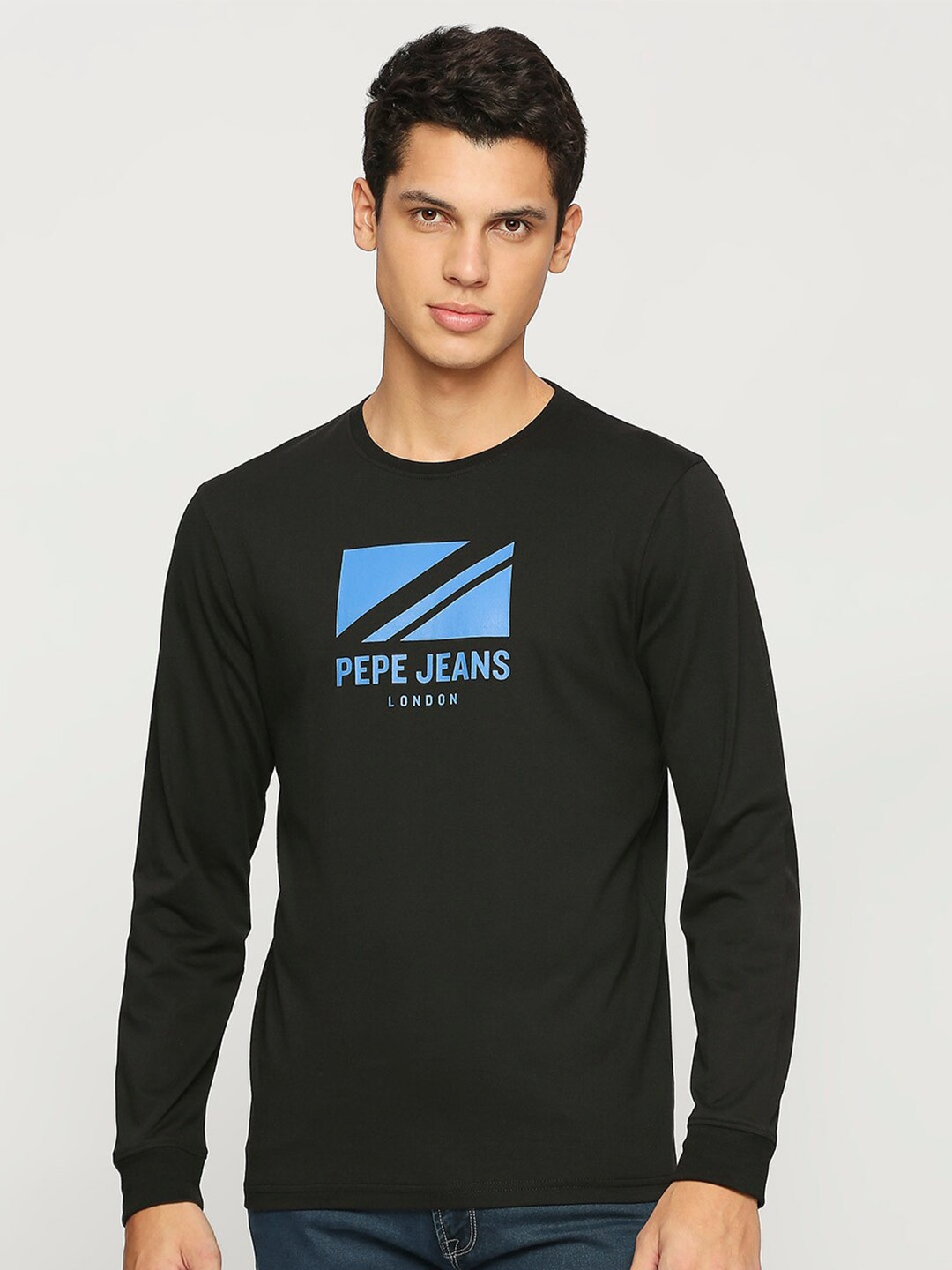 

Pepe Jeans Graphic Printed Cotton Slim Fit T-shirt, Black