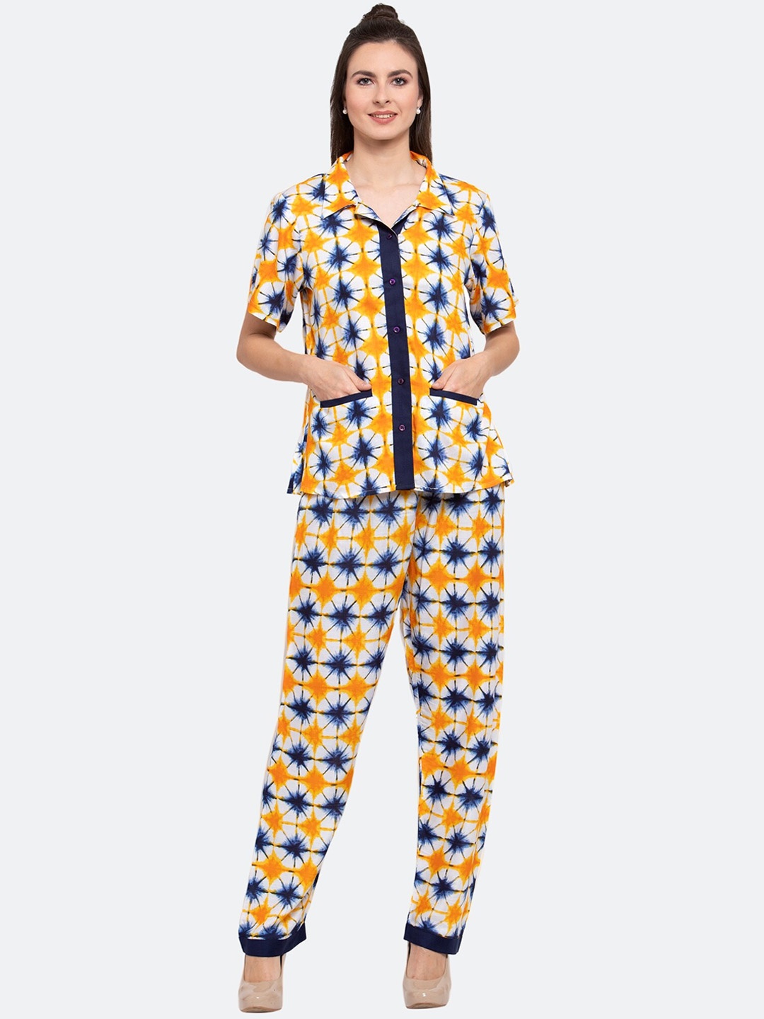 

PATRORNA Tie And Dyed Shirt With Trousers, White