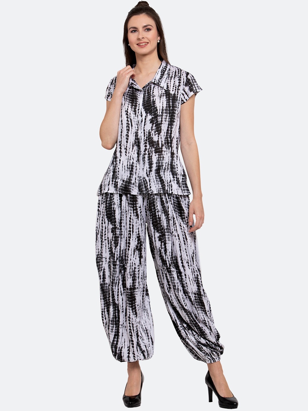 

PATRORNA Dyed Top & Harem Pants Co-Ords, White