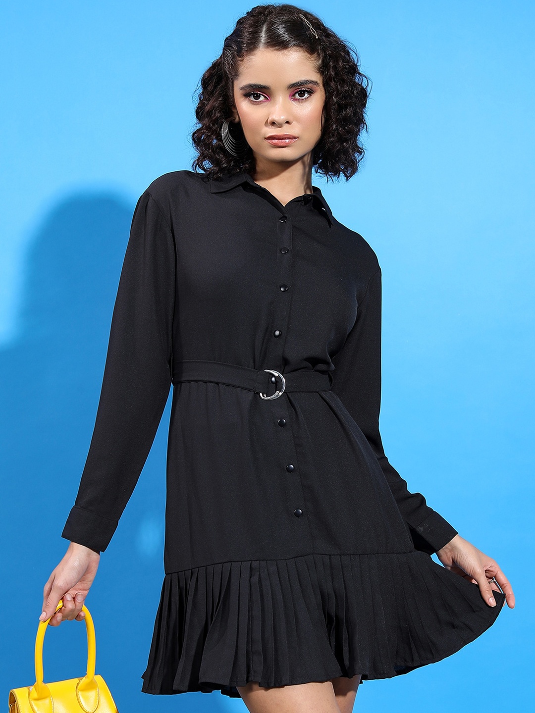 

Tokyo Talkies Black Cuff Sleeves Shirt Dress