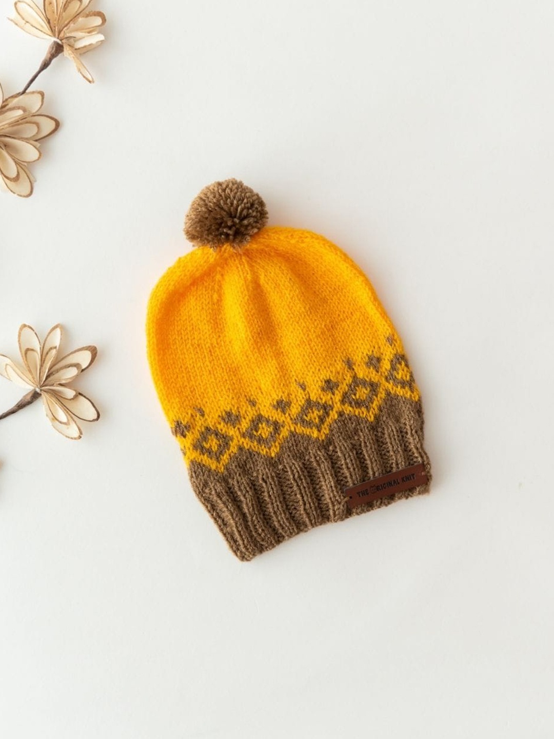

The Original Knit Kids Self Design Beanie, Yellow