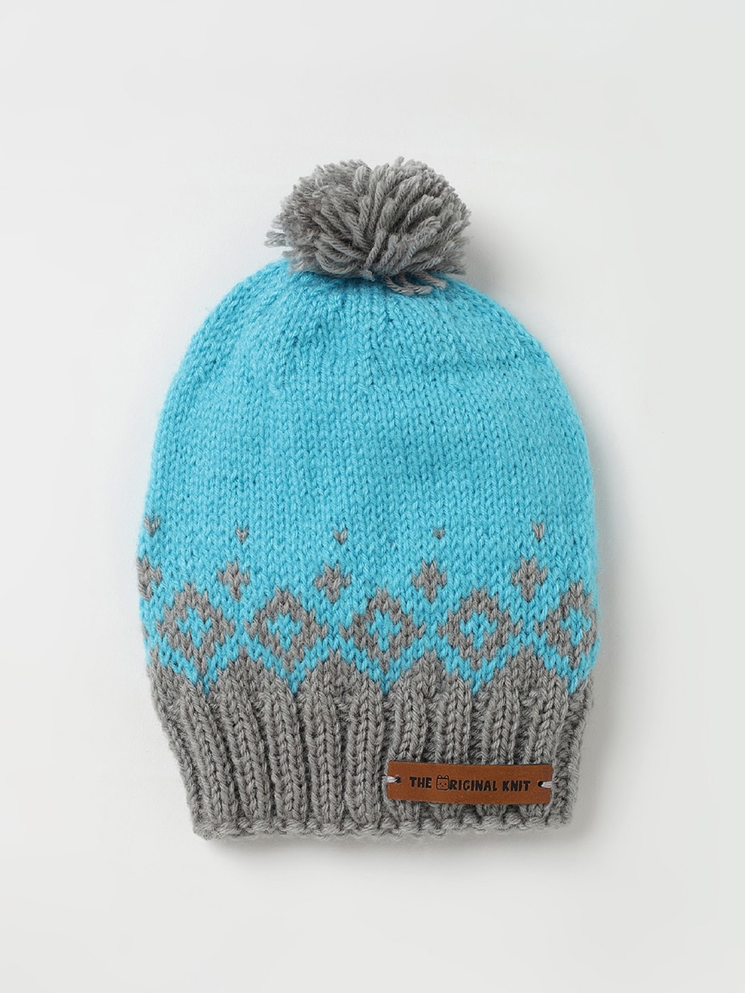 

The Original Knit Infants Self Design Acrylic Beanie, Blue