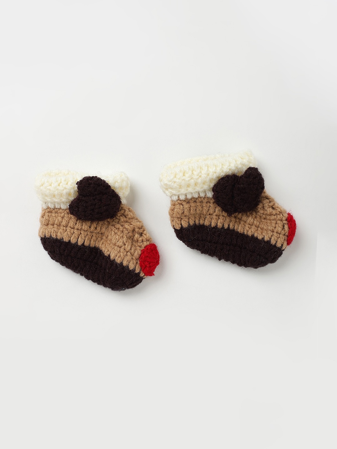 

The Original Knit Infants Patterned Acrylic Booties, Beige