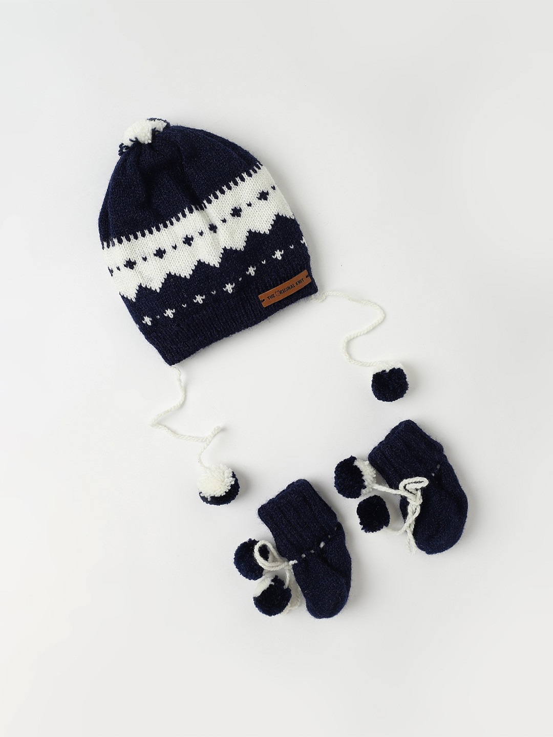 

The Original Knit Kids Self Design Acrylic Beanie, Blue