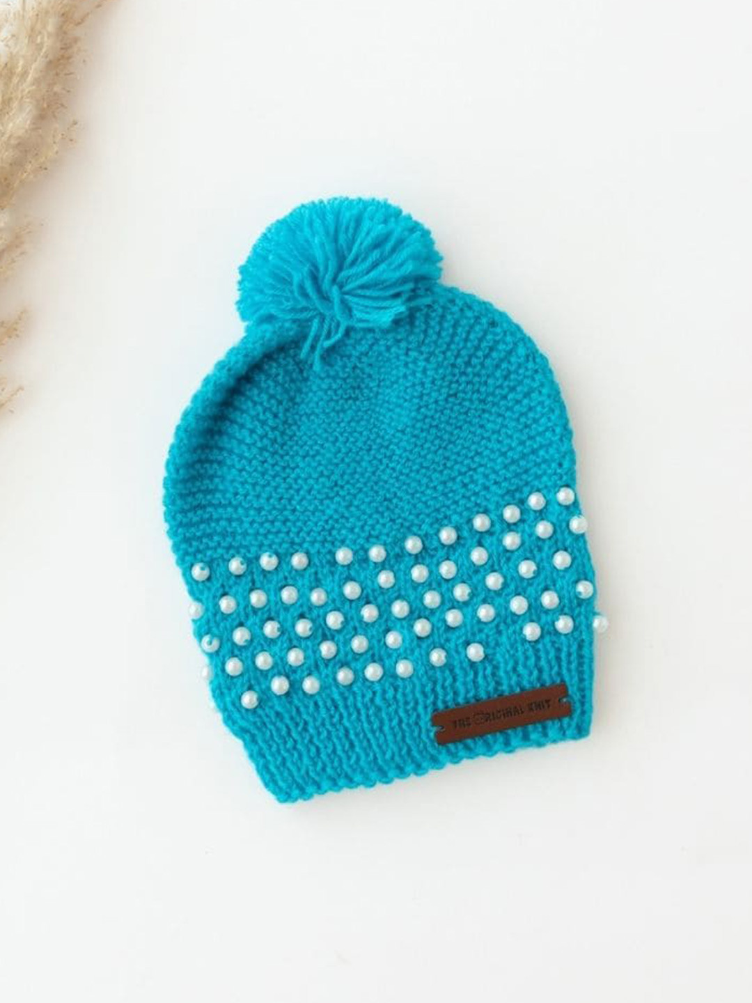 

The Original Knit Kids Self Design Acrylic Beanie, Blue