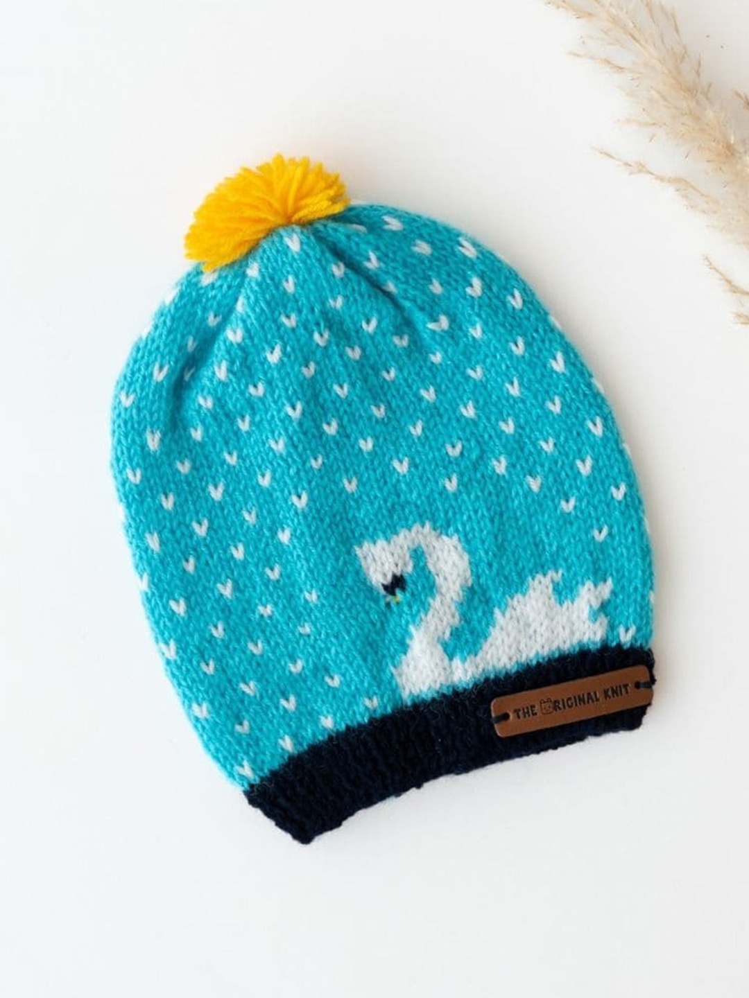 

The Original Knit Kids Self Design Acrylic Beanie, Blue