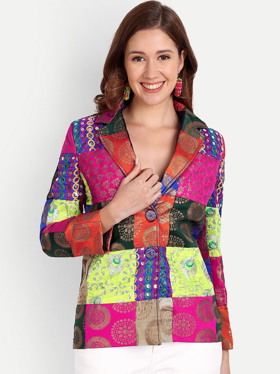 

The BANJARA TRAIL Single-Breasted Blazer, Pink