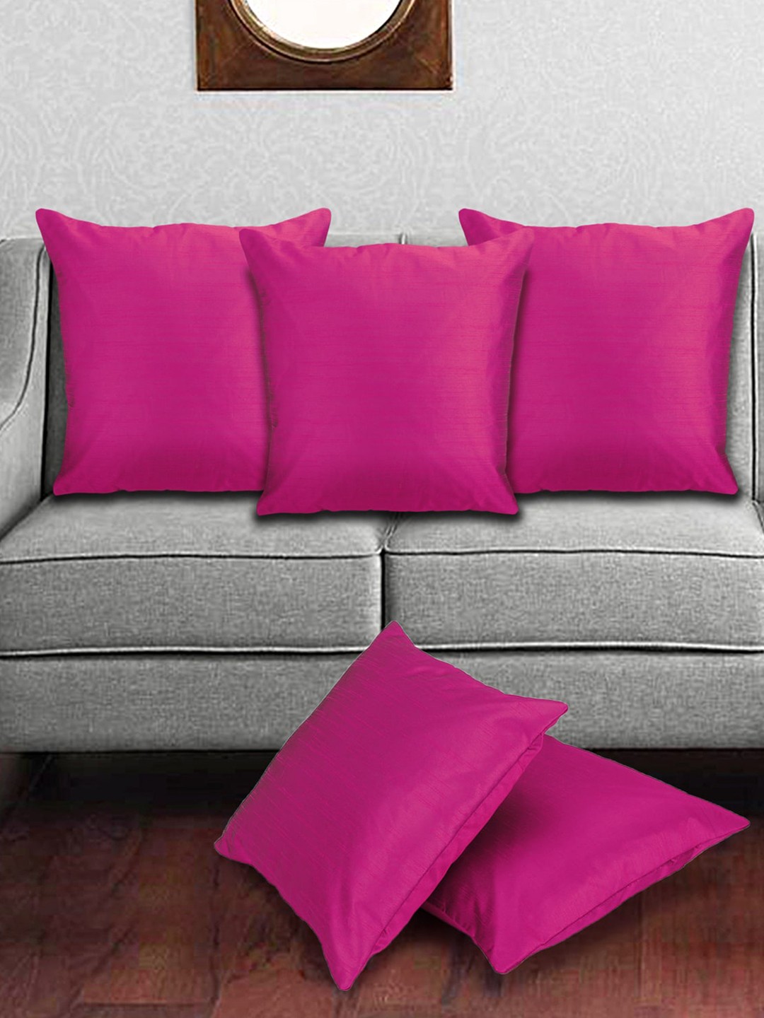

Creeva 5 Pieces Pink Square Cushion Covers