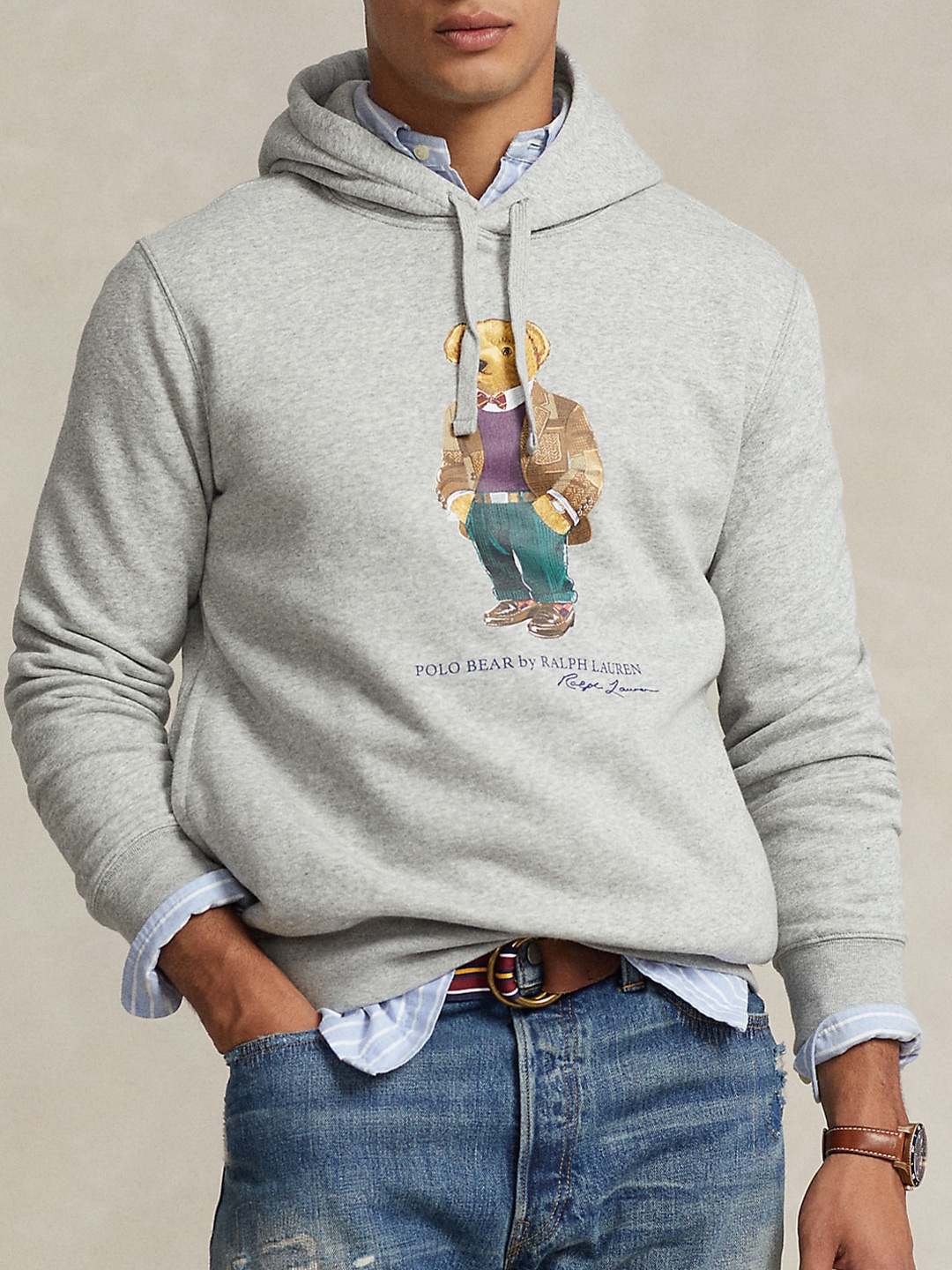 

Polo Ralph Lauren Polo Bear Printed Hoodie Sweatshirts, Grey