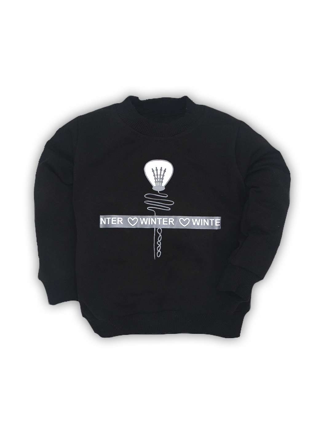 BAESD Infants Typography Printed Cotton Pullover, Black