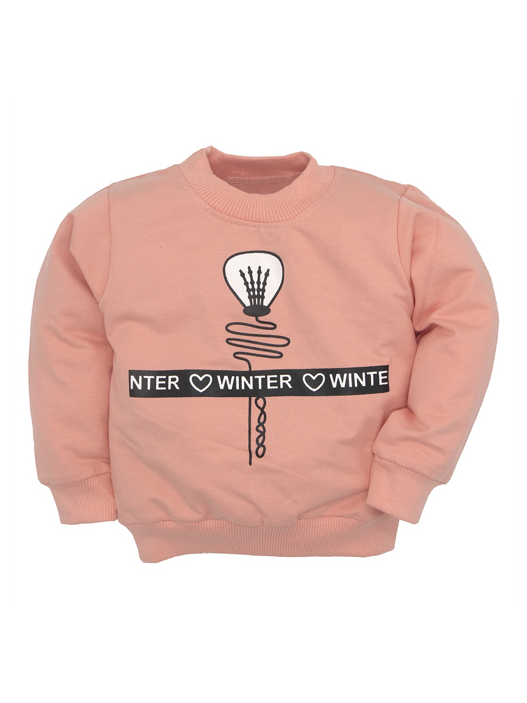 BAESD Infants Typography Printed Cotton Pullover, Peach