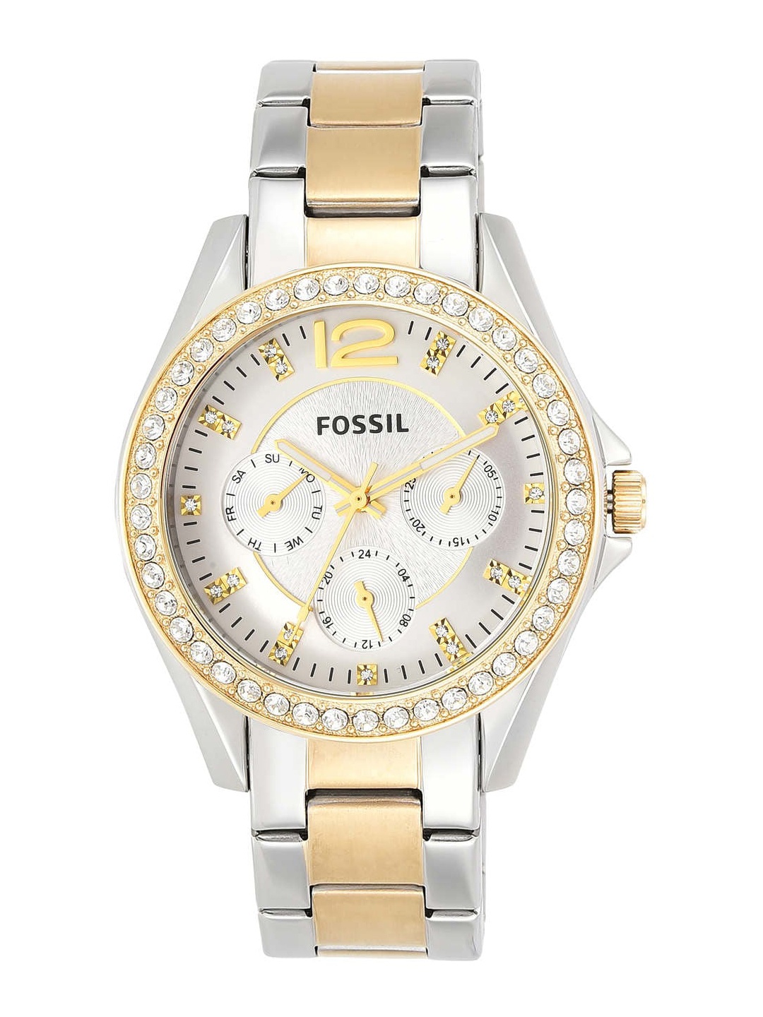 

Fossil Women Embellished Dial & Stainless Steel Straps Analogue Watch ES3204, Silver