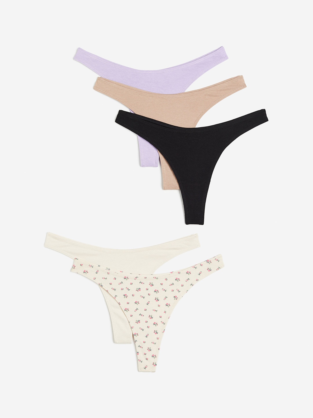 

H&M 5 Pack Cotton Thong Briefs, White