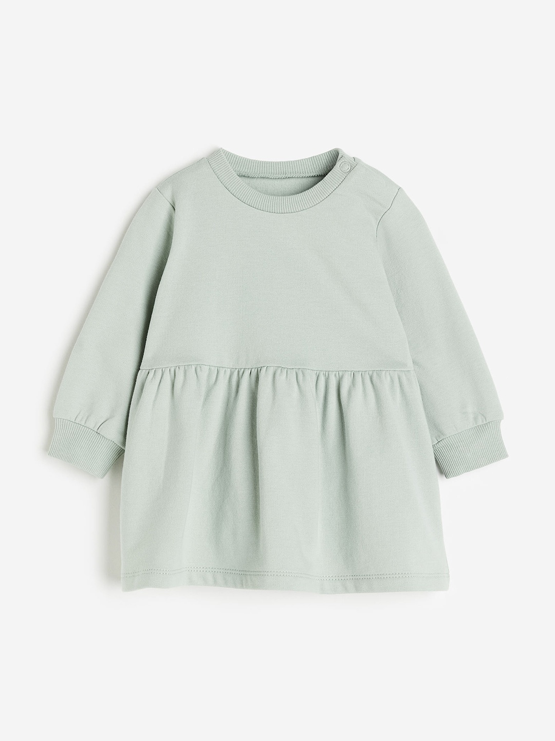 

H&M Girls Cotton Sweatshirt Dress, Green