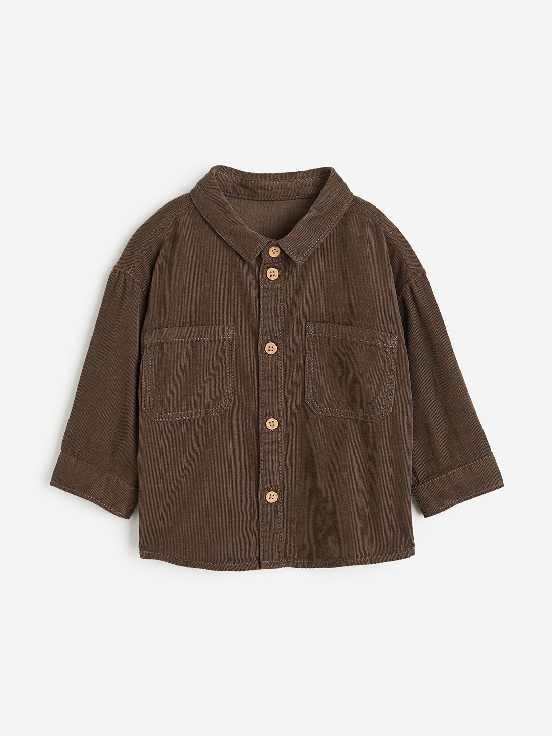 

H&M Boys Cotton Corduroy Shirt, Brown