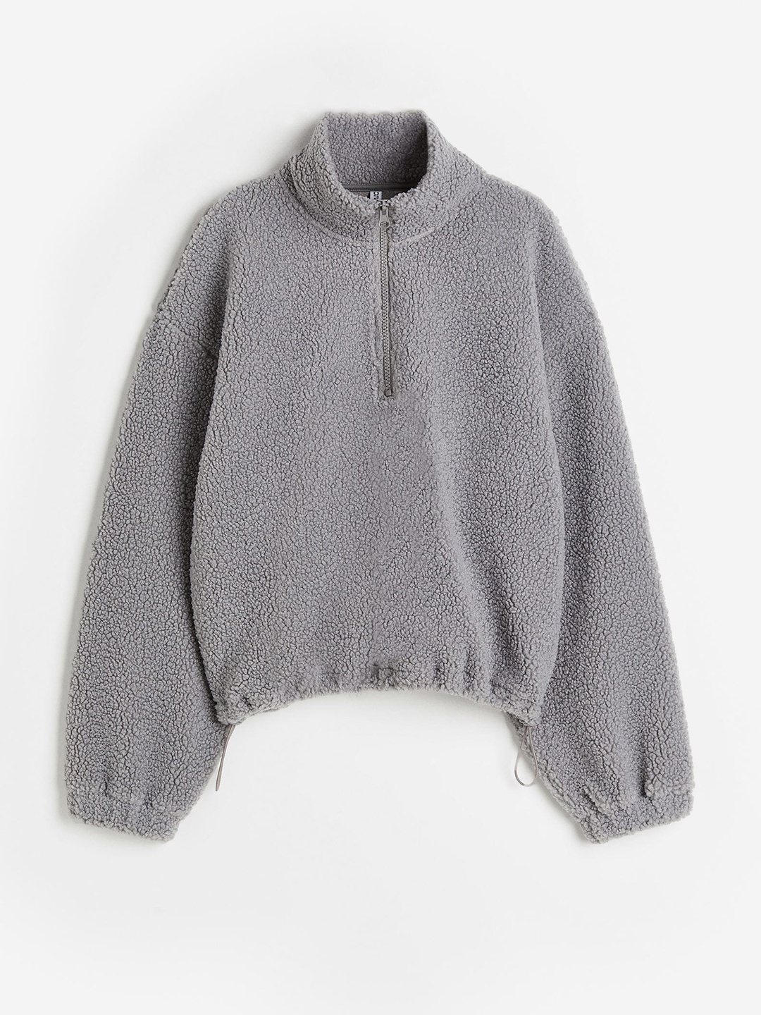 

H&M Zip-Top Teddy Sweatshirt, Grey