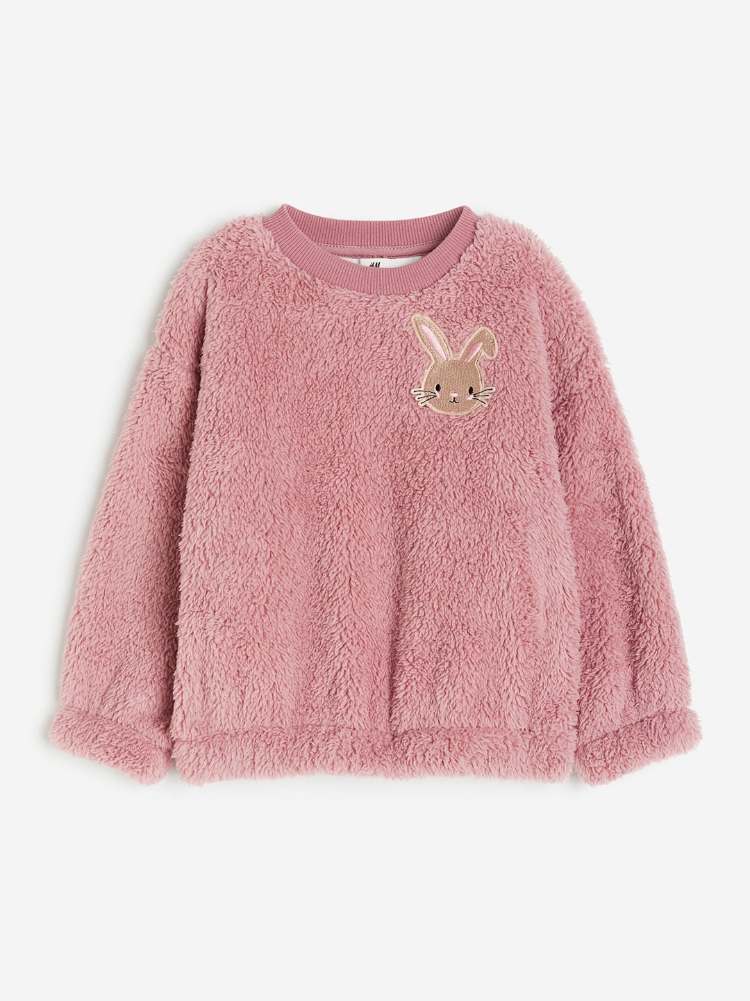 

H&M Girls Pile Sweatshirt, Pink