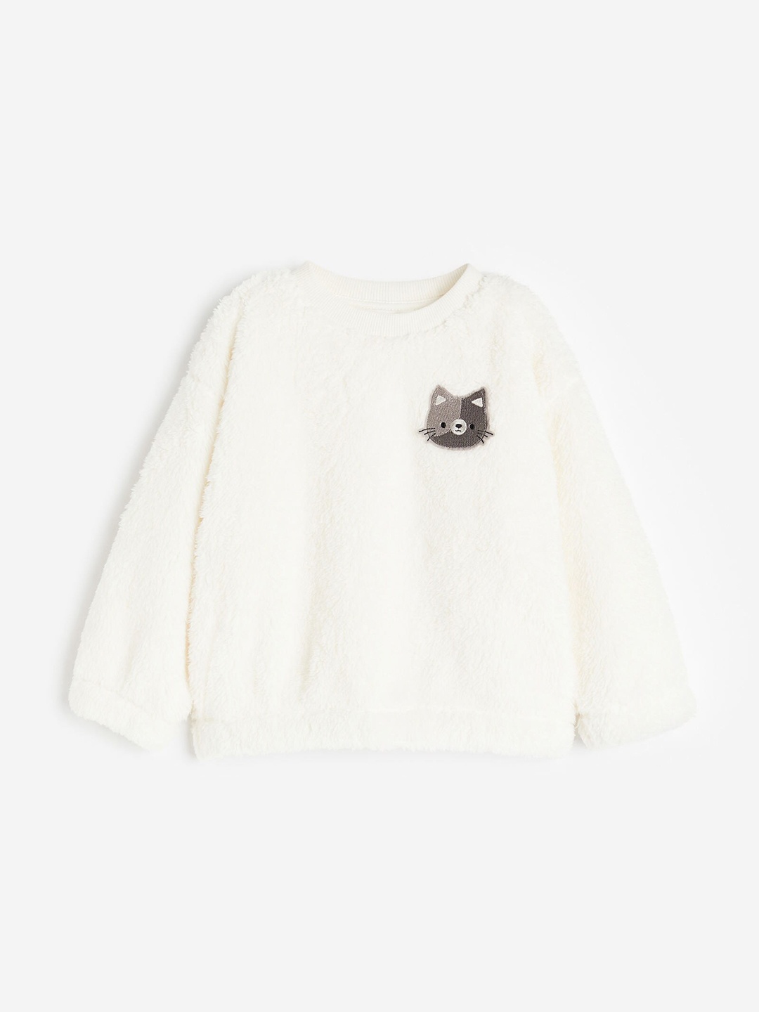 

H&M Girls Pile Sweatshirt, White