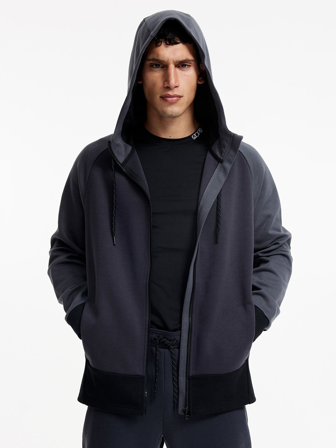 

H&M DryMove Zip-Through Sports Hoodie, Grey