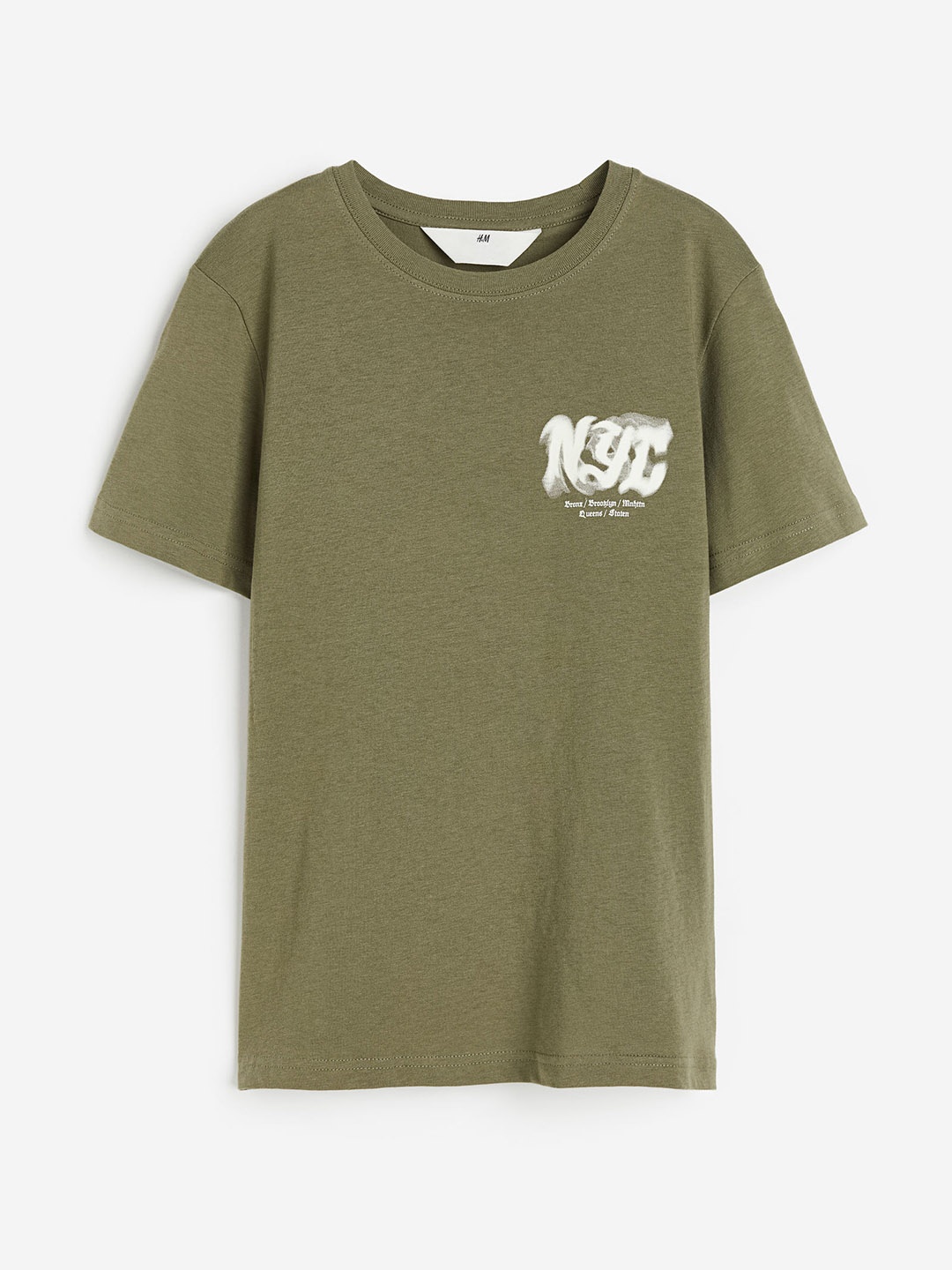 

H&M Boys Pure Cotton Printed T-shirt, Green