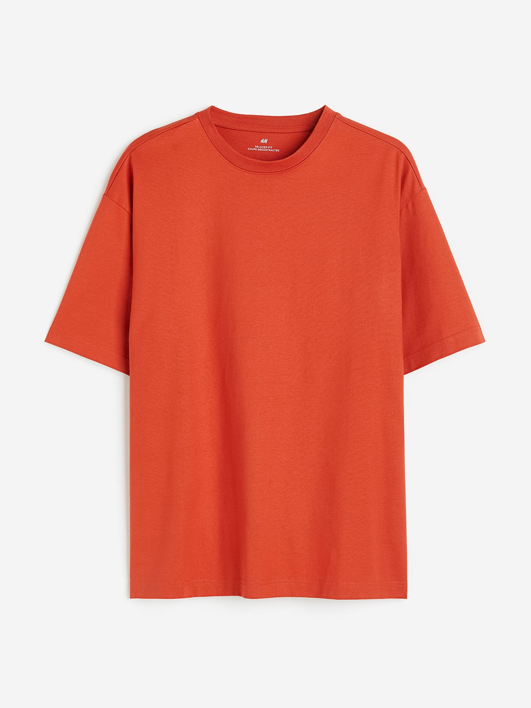 

H&M Men Pure Cotton Relaxed Fit T-shirt, Orange