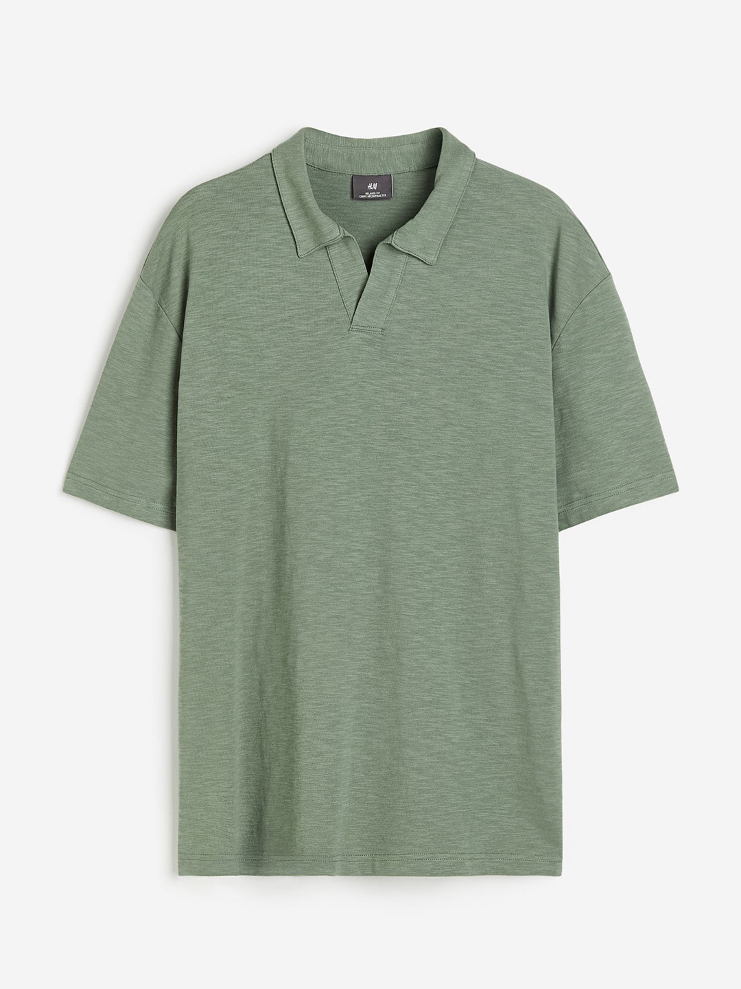 

H&M Men Cotton Relaxed Fit Polo Shirt, Green