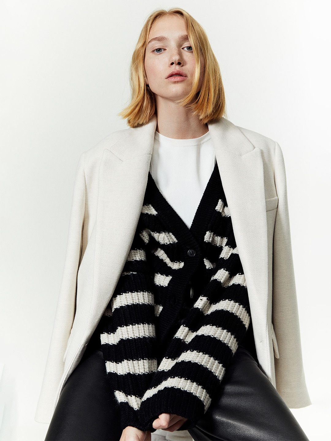 

H&M Rib Knit Cardigan, Black