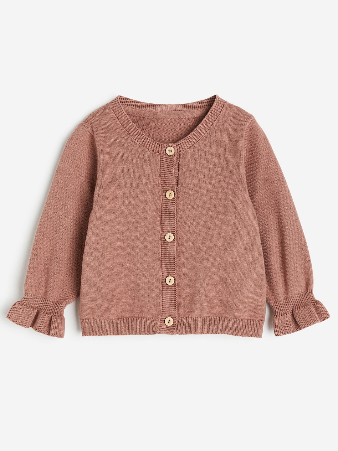 

H&M Girls Fine-Knit Cotton Cardigan, Pink
