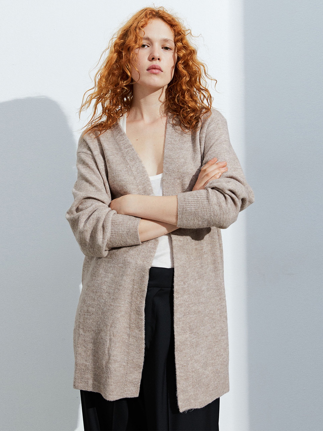 

H&M Long Cardigan, Beige