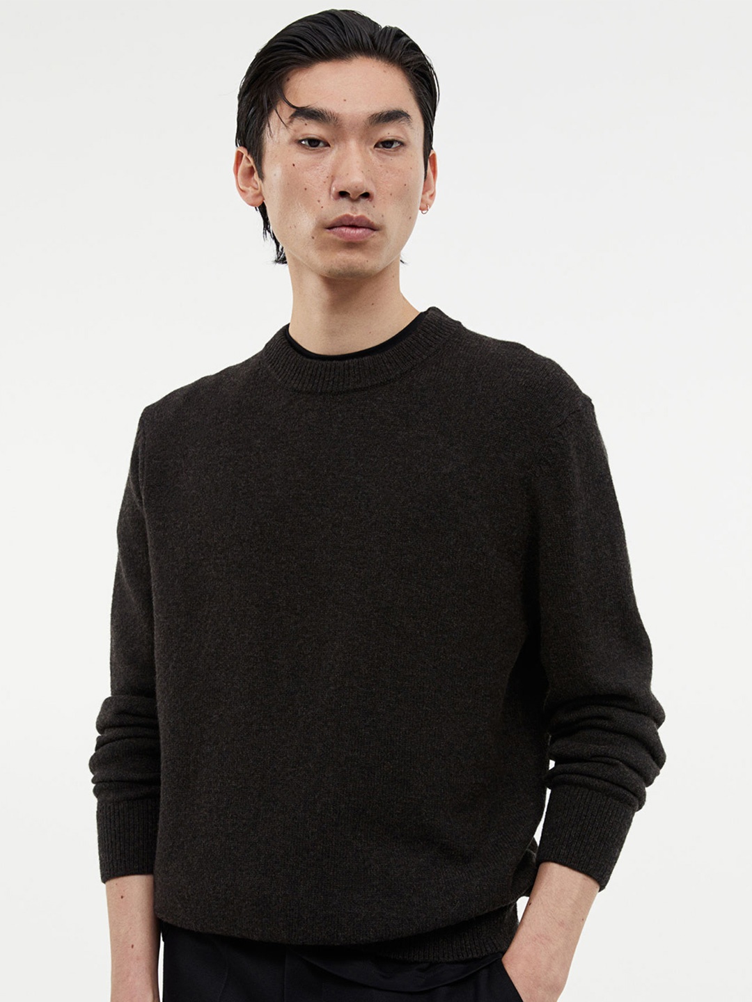 

H&M Regular Fit Wool jumper, Coffee brown