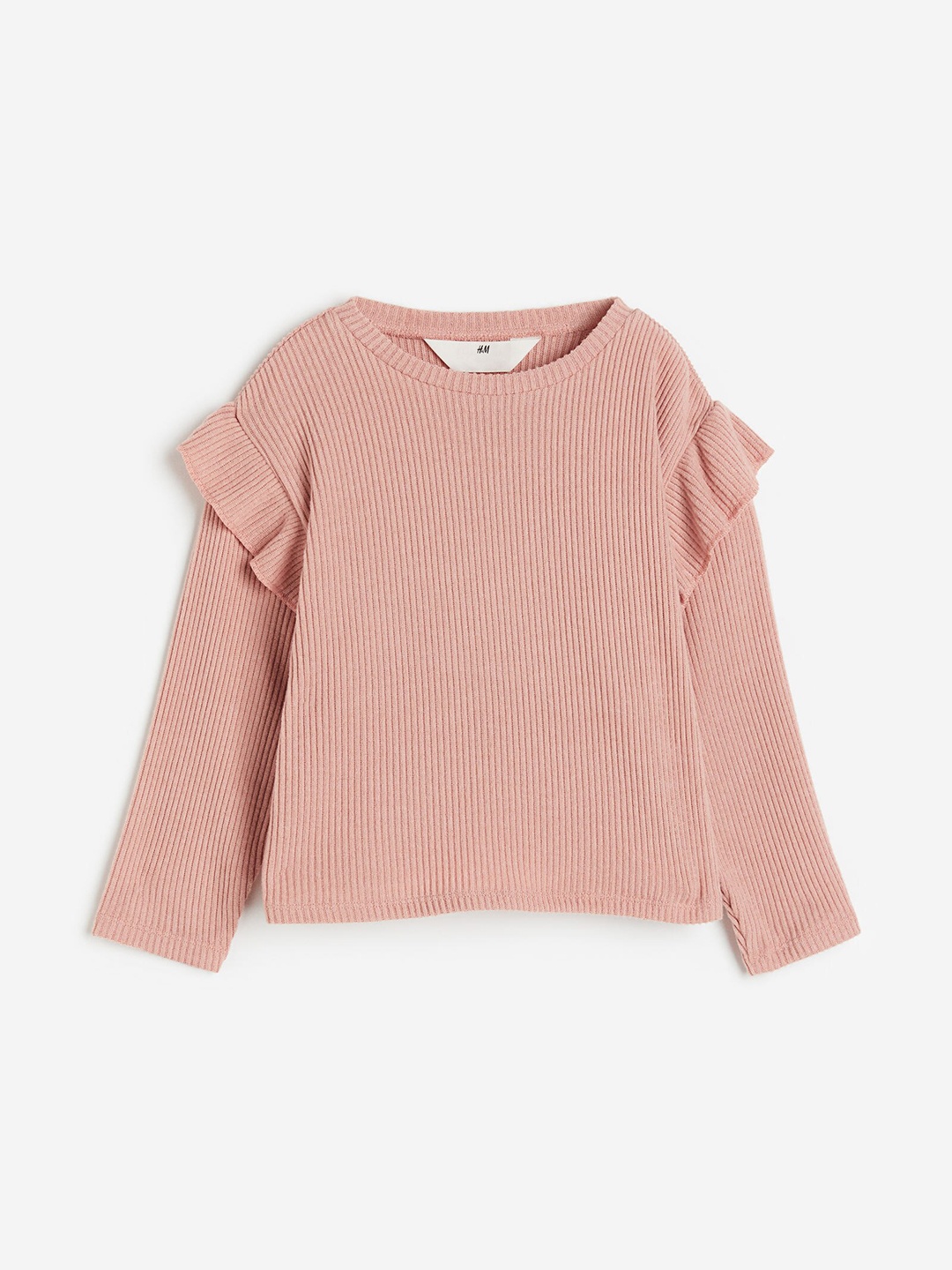 

H&M Girls Flounce-Trimmed Jumper, Pink
