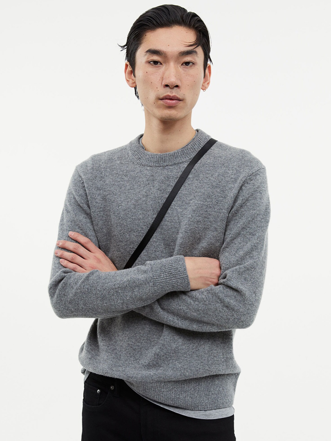 

H&M Regular Fit Wool Jumper, Grey