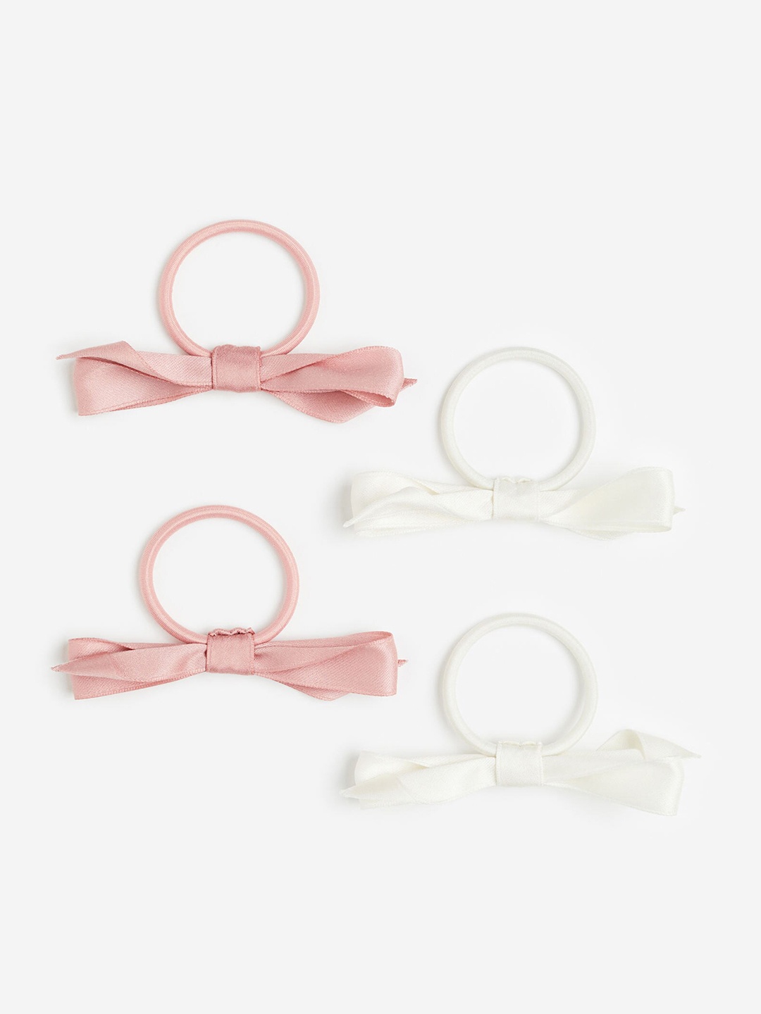 

H&M Girls 4-Pack Bow-Detail Hair Elastics, Pink