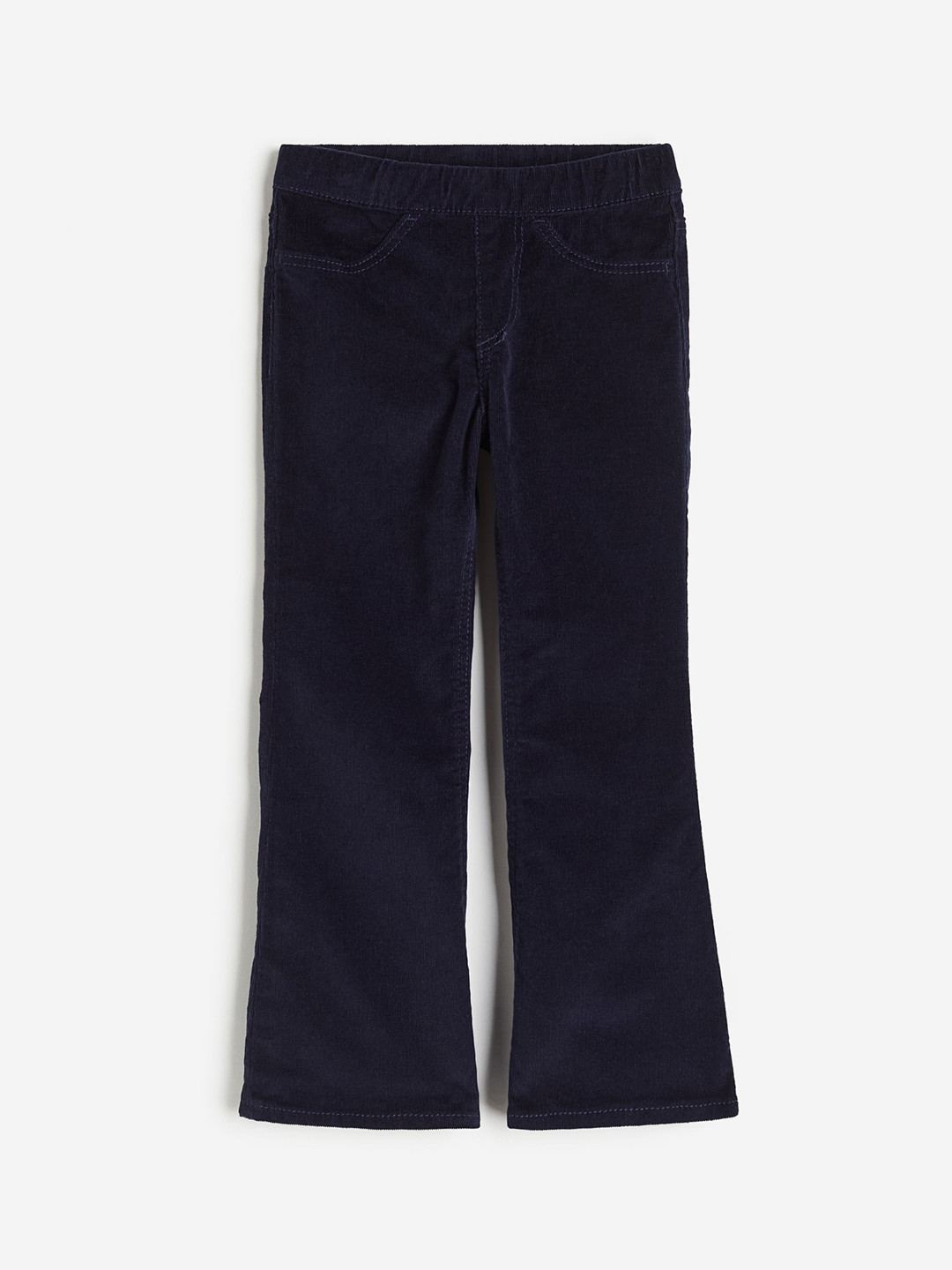 

H&M Girls Flared Pull-On Corduroy Trousers, Blue
