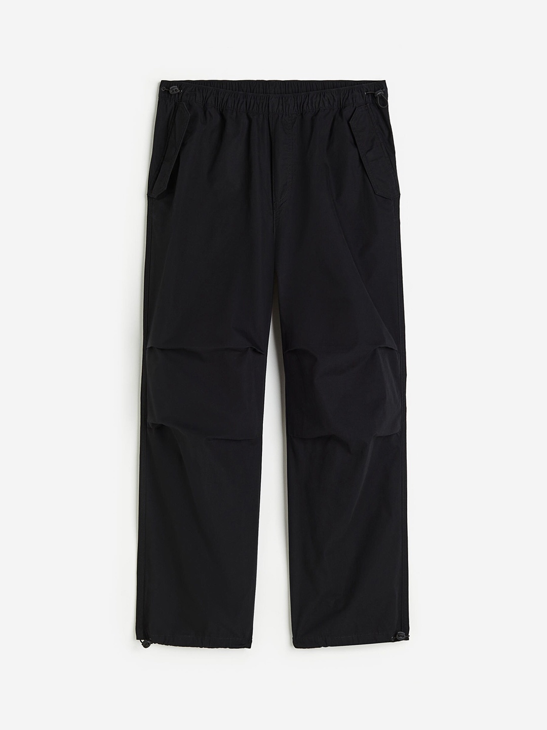 

H&M Men Loose Fit Parachute Trouser, Black