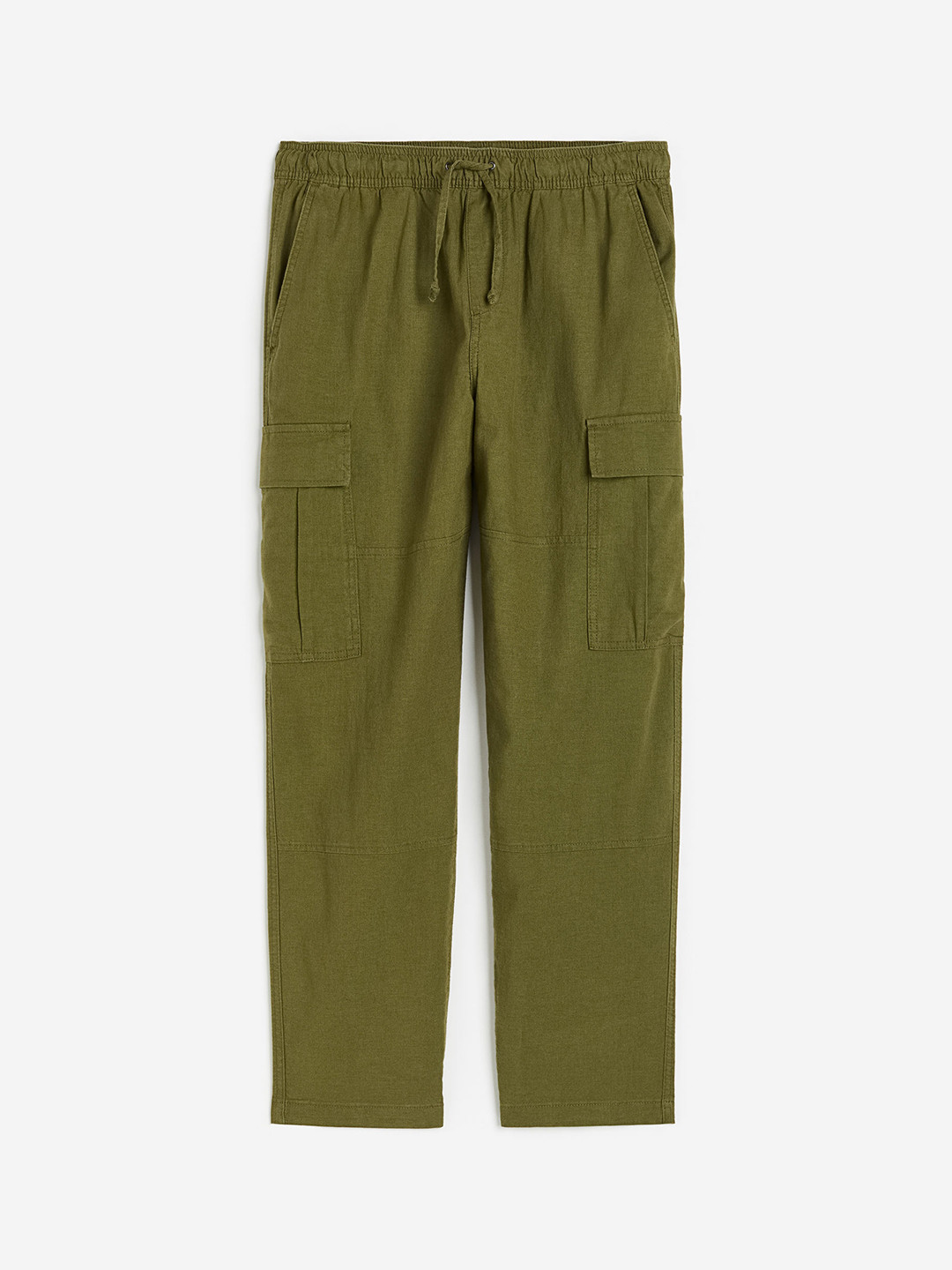 

H&M Men Regular Fit Cargo Trousers, Green