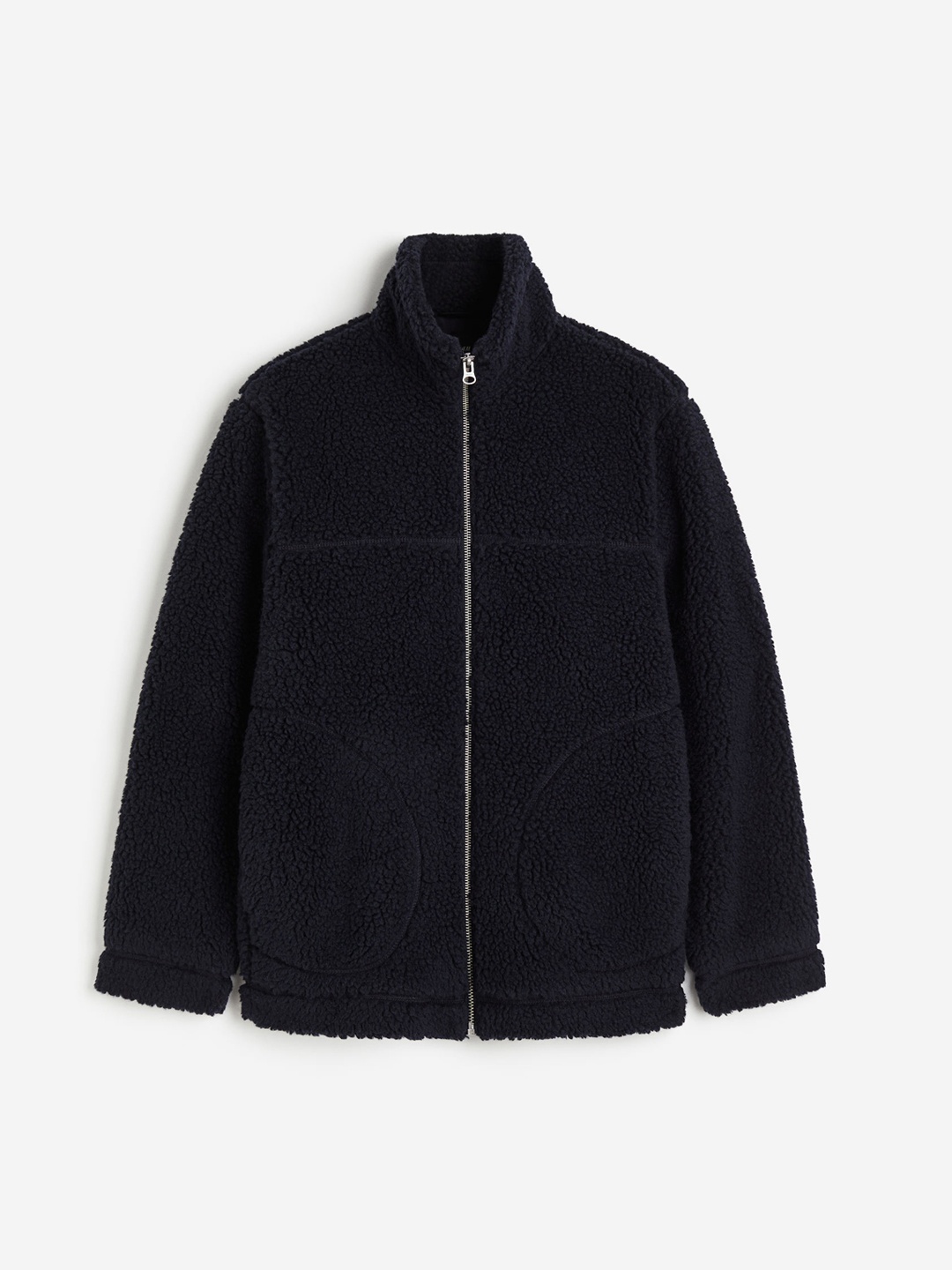 

H&M Regular Fit Teddy jacket, Navy blue